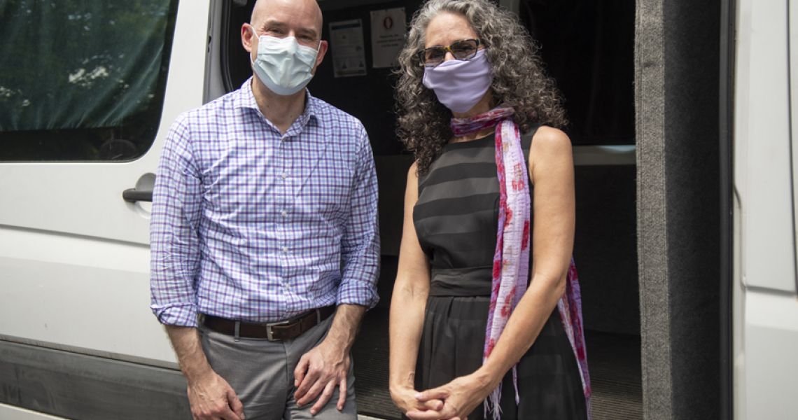 David Diemert, MD, professor of medicine at the GW School of Medicine and Health Sciences, and Manya Magnus, PhD, MPH, a professor of epidemiology at the Milken Institute School of Public Health at GW, lead the COVID-19 vaccine trial at GW.