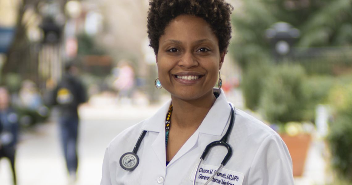 Chavon Onumah, MD, MPH, CERT ’16, assistant professor of medicine at the GW School of Medicine and Health Sciences.