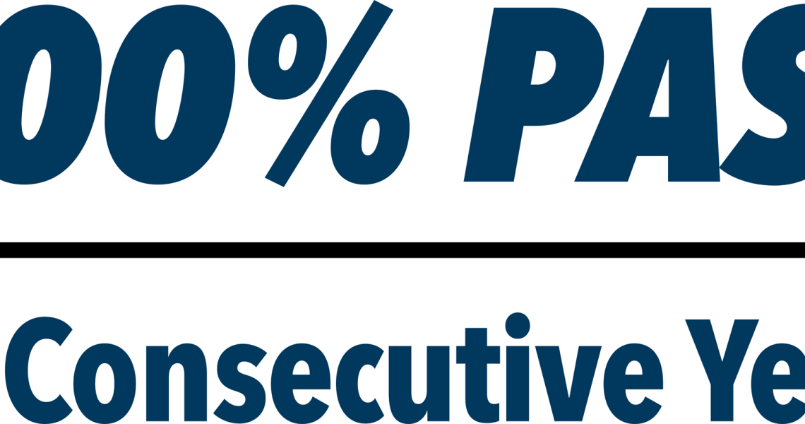 illustration: 100% pass over 11 consecutive years