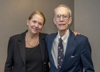 Barbara L. Bass, MD, RESD '86, with Paul Shorb, MD, professor emeritus of surgery at GW.