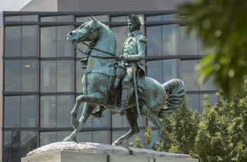 George Washington on horseback statue
